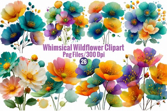 Download Whimsical Wildflower Clipart - Wildflower Collection
