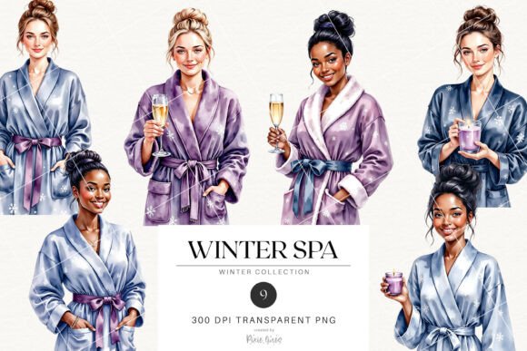 Download Cozy Winter Spa &amp; Self Care Planner Girl - Cozy winter Collection