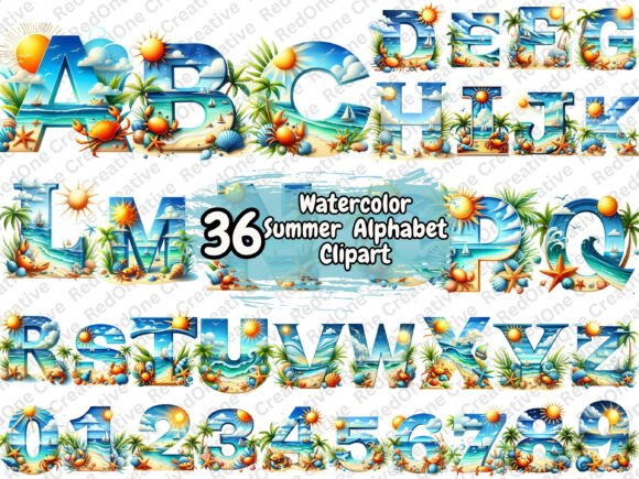 Download Summer Alphabet Clipart PNG Bundle - Premium Resources