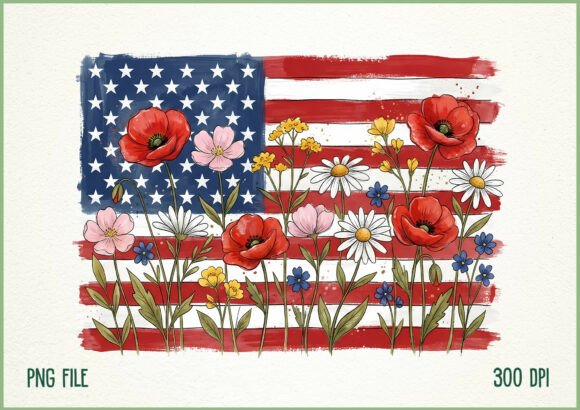 Download Floral American Flag Wildflower PNG - Wildflower Collection
