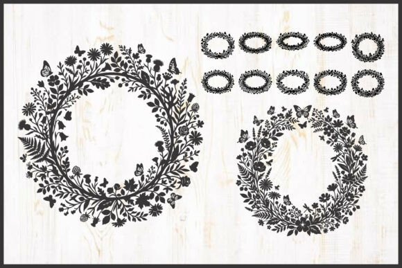 Download 37 Wildflower and Butterfly Wreath - Wildflower Collection