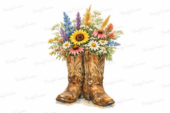 Download Cowgirl Boots Wildflower PNG - Wildflower Collection