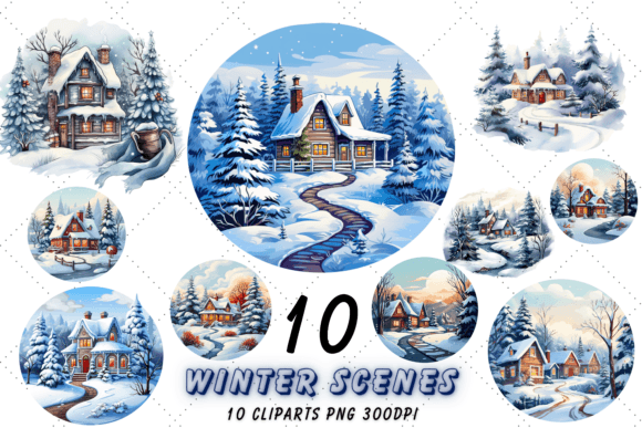 Download Cozy Winter Scenes Clipart | Winter - Cozy winter Collection
