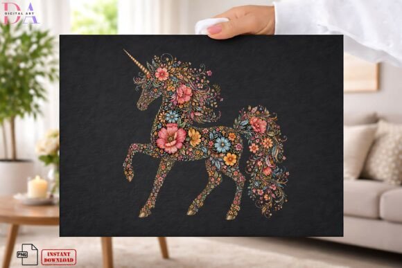 Download Boho Floral Unicorn Wildflower Art PNG - Wildflower Collection