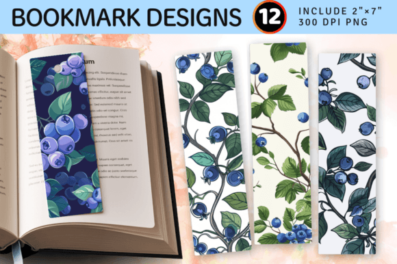Download Floral Blueberry PNG Bookmark Design - Blueberry png Collection
