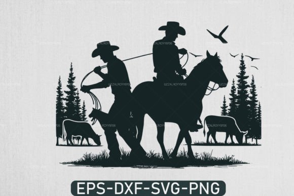 Download Cowboy Life Scene Svg, Cowboy Vector Svg - Premium Resources