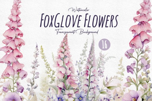 Download Watercolor Foxglove Wildflower Clipart - Wildflower Collection
