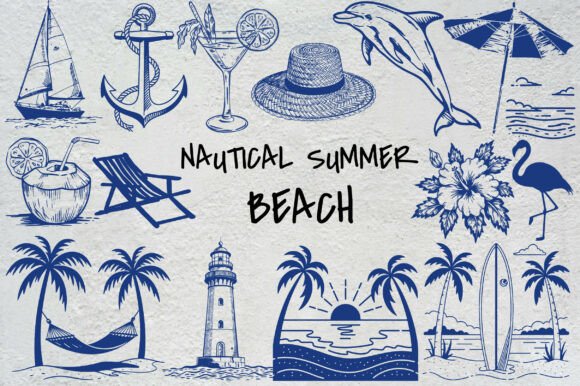 Download 15 Nautical Summer Beach PNG EPS Set - Summer beach png Collection