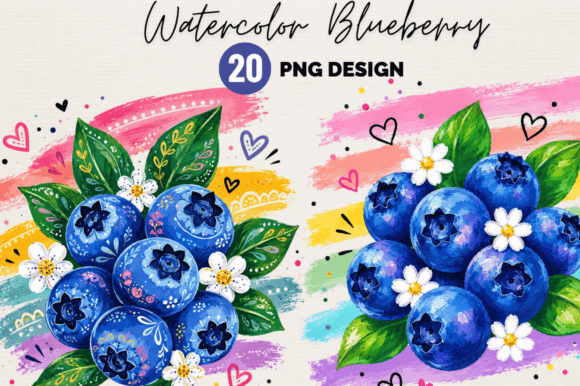 Download Watercolor Blueberry PNG Clipart Bundle - Blueberry png Collection