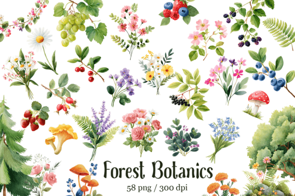 Download Botanical Forest Wildflower Clipart - Wildflower Collection