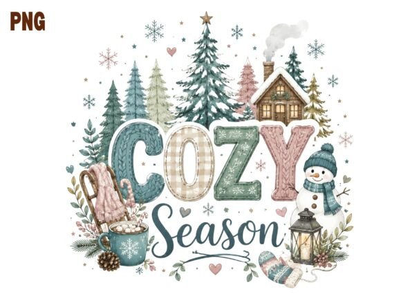 Download Cozy Winter Season Snowman Farmhouse - Cozy winter Collection